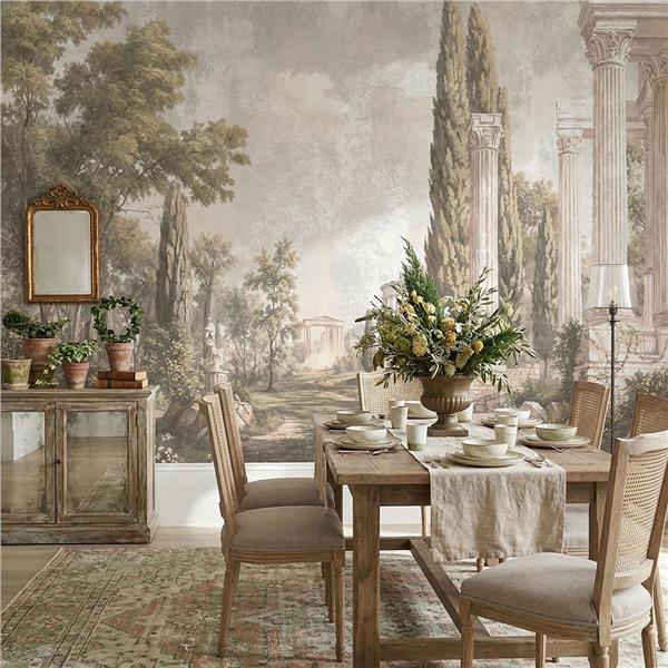 Antik Roma Sütunlu Duvar Kağıdı | Klasik Mimari Desenli Duvar Kağıdı |